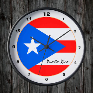 Elegant Puerto Rico, Puerto Rico Flag / Haus Runde Wanduhr