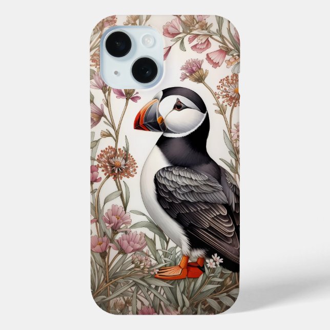 Elegant Puffin William Morris Inspiriert Case-Mate iPhone Hülle (Rückseite)