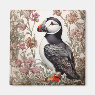 Elegant Puffin William Morris Inspiriert Magnet