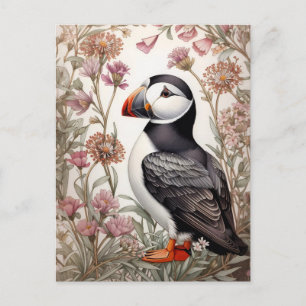 Elegant Puffin William Morris Inspiriert Postkarte