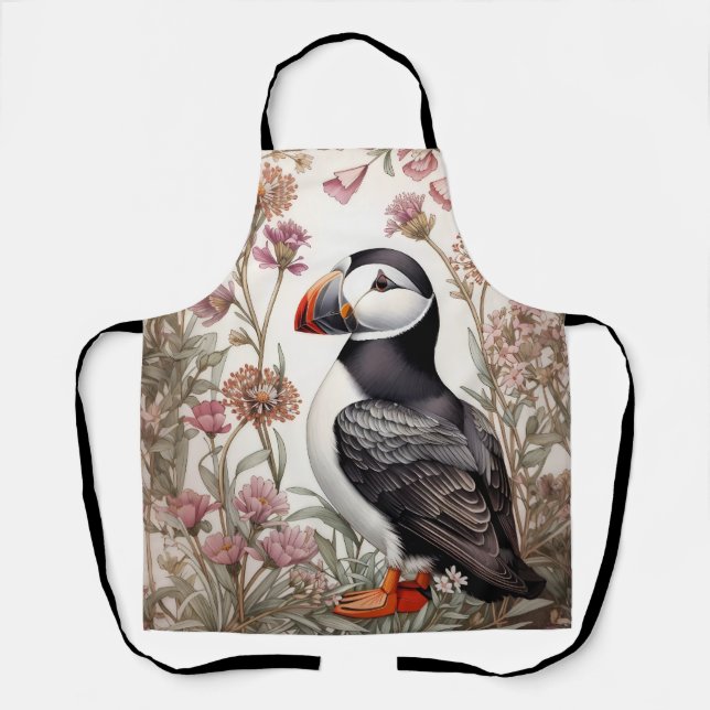 Elegant Puffin William Morris Inspiriert Schürze (Vorderseite)