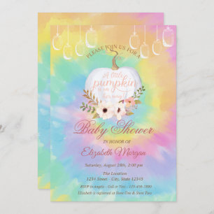 Elegant Pumpkin, Blumen-Gefärbte Krawatte-Kinderdu Einladung