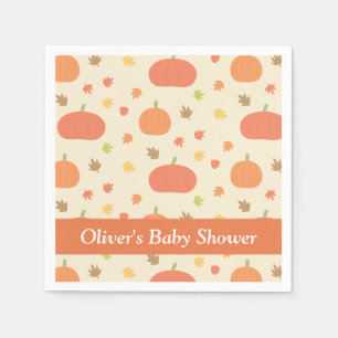 Elegant Pumpkin Fall Baby Shower Napkins Serviette