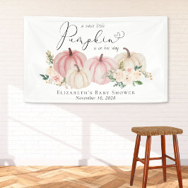 Elegant Pumpkin Floral Baby Girl Dusche Willkommen Banner
