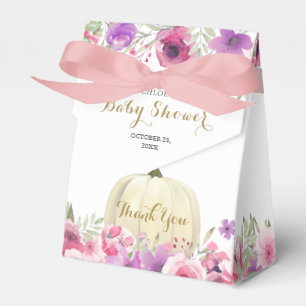 Elegant Pumpkin Floral Baby Shower Fevor Box Geschenkschachtel
