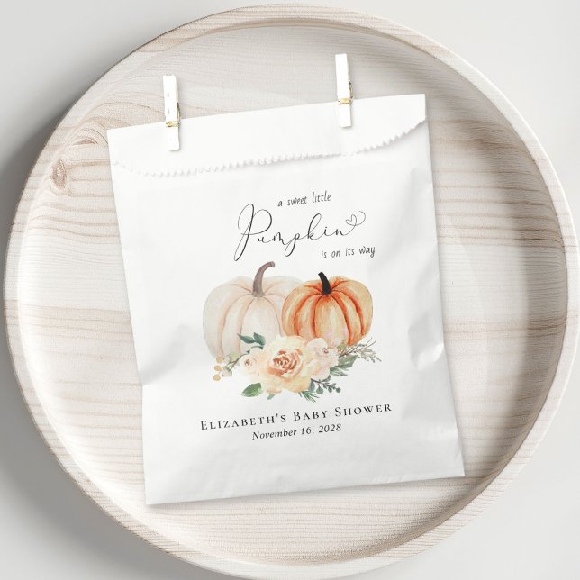 Elegant Pumpkin Floral Baby Shower Geschenktütchen (Von Creator hochgeladen)