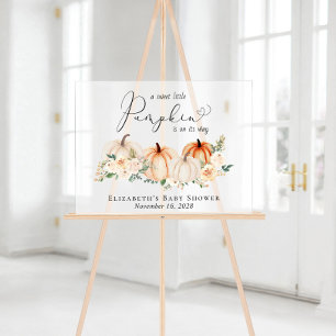 Elegant Pumpkin Floral Baby Shower Willkommen Acrylschild