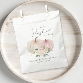 Elegant Pumpkin Pink Floral Baby Girl Dusche Geschenktütchen