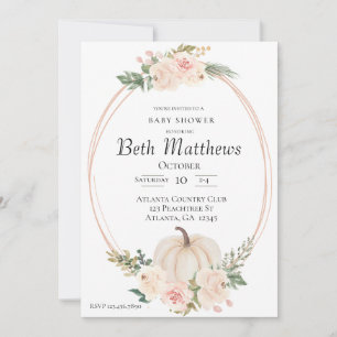 Elegant Pumpkin Theme Kinderdusche Einladung