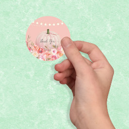 Elegant Pumpkin Vielen Dank Runder Aufkleber