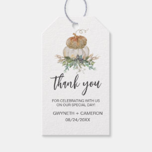Elegant Pumpkin White und Gold Vielen Dank für Ihr Geschenkanhänger