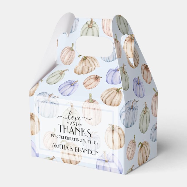 Elegant Pumpkins Blue Boy Baby Shower Fevor Box Geschenkschachtel (Vorderseite)