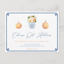 Elegant Pumpkins Herbst Blume Adressenänderung Ankündigungspostkarte