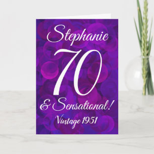 Elegant Purple 70 und Sensationell Personalisiert Karte