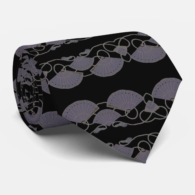Elegant Purple Fan Krawatte (Gerollt)