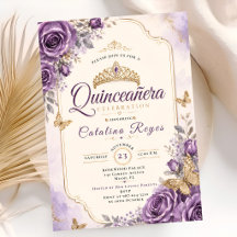 Elegant Purple Floral Quinceañera