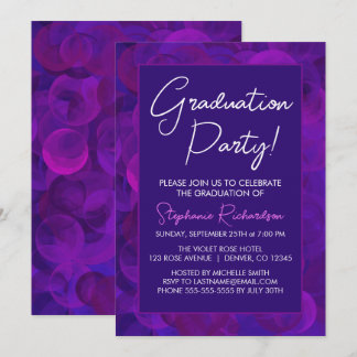 Elegant Purple Graduation Party Invitation Einladung