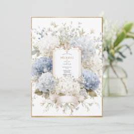 Elegant Purple Hydrangeas Vintage Wedding Einladung
