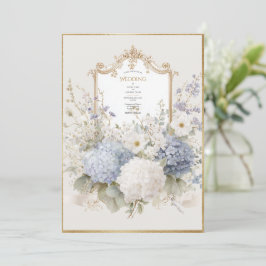 Elegant Purple Hydrangeas Vintage Wedding Einladung
