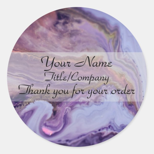 Elegant Purple Marble Hair Stylist Thank You Runder Aufkleber (Vorderseite)