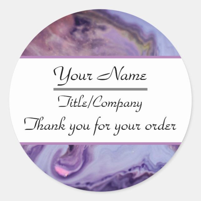 Elegant Purple Marble Hair Stylist Thank You Runder Aufkleber (Vorderseite)