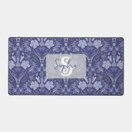 Elegant Purple Monochrome Damask Personalized Schreibtischunterlage