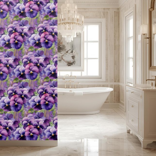Elegant Purple Pansy Shower Curtain Duschvorhang (Von Creator hochgeladen)