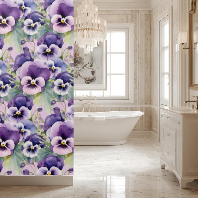 Elegant Purple Pansy Shower Curtain Duschvorhang (Von Creator hochgeladen)