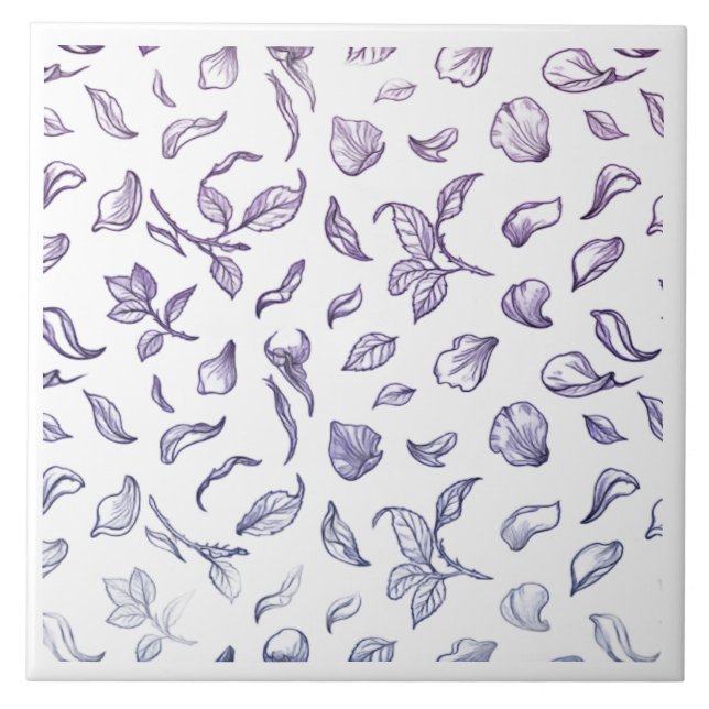 Elegant Purple Rose Petal Pattern Ceramic Tile -  Fliese (Vorderseite)