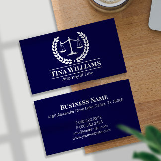 Elegant Purple Scales of Justice Attorney Visitenkarte