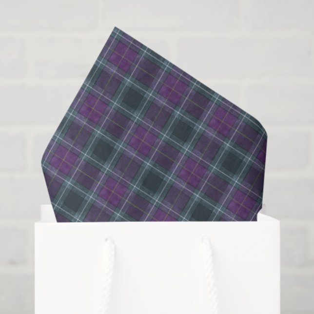 Elegant Purple Teal Plaid Seidenpapier (Geschenktüte)