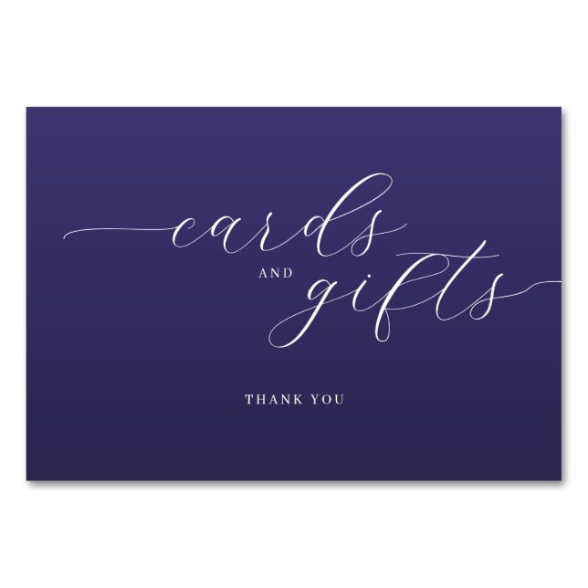 Elegant Purple Typographic Thank You Card Tischnummer (Vorderseite)