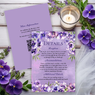 Elegant Purple Violets 40. Jubiläumsdetails Einladung