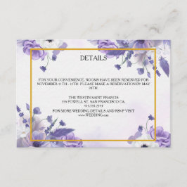 Elegant Purple Watercolor wedding Begleitkarte