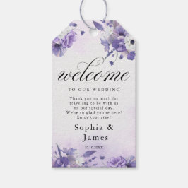 Elegant Purple Watercolor wedding Geschenkanhänger
