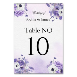 Elegant Purple Watercolor wedding Tischnummer