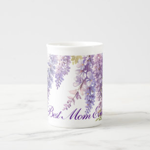 Elegant purple watercolor wisteria floral Mom Prozellantasse