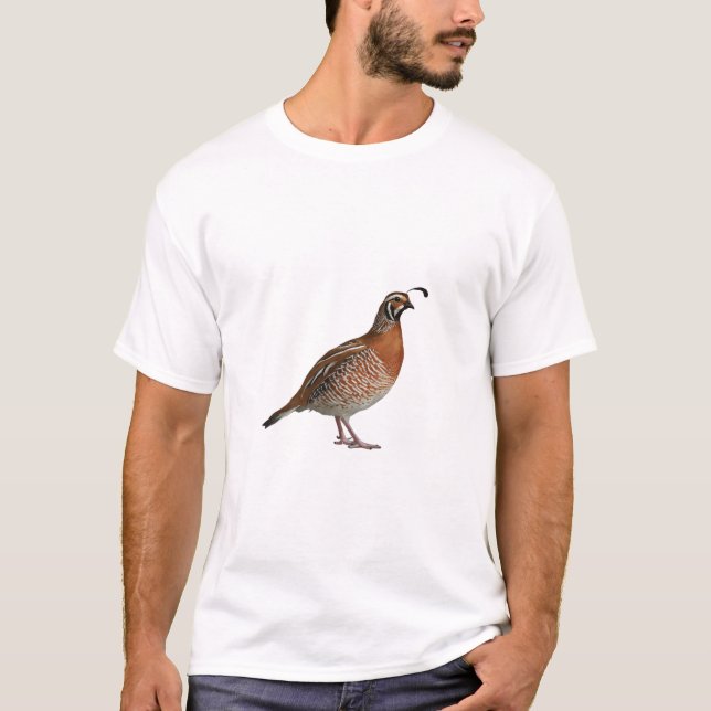 "Elegant Quail T - Shirt Design" (Vorderseite)