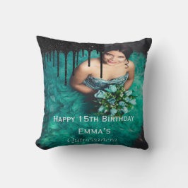 Elegant Quinceañera Foto 15. 16. Geburtstag Kissen
