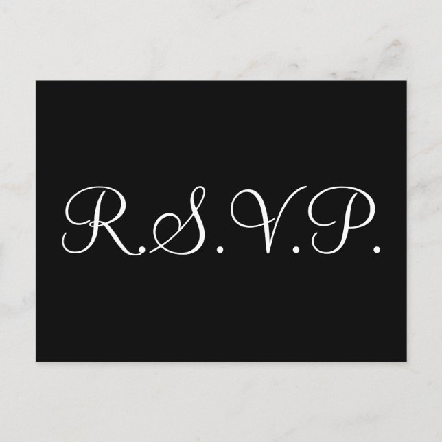 Elegant "R.S.V.P." Postkarte (Vorderseite)
