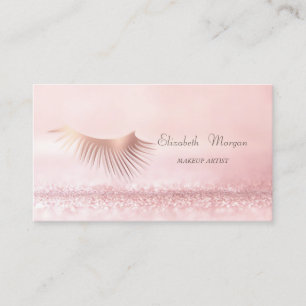 Elegant raffiniert modern pink Bokeh Lashes Visitenkarte