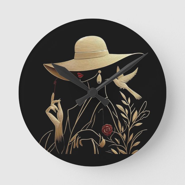 Elegant & Raffiniert Runde Wanduhr (Vorderseite)