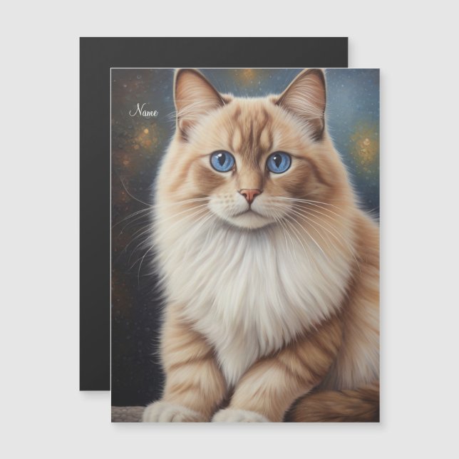 Elegant Ragdoll Cat Painting Magnetkarte (Vorne/Hinten)