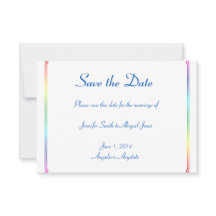 Elegant Rainbow Floral Gay Wedding Save the Date
