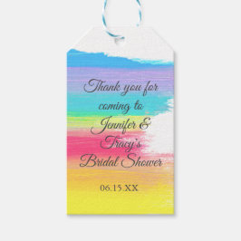 Elegant Rainbow Personalized Lesbian Bridal Shower Geschenkanhänger