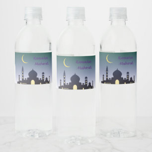 Elegant Ramadan Mubarak Islamisches Design Wasserflaschenetikett