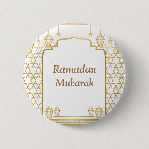 Elegant Ramadan Mubarak Islamisches Masjid-Design Button