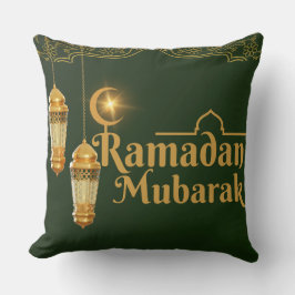Elegant Ramadan Mubarak Throw Pillow Kissen