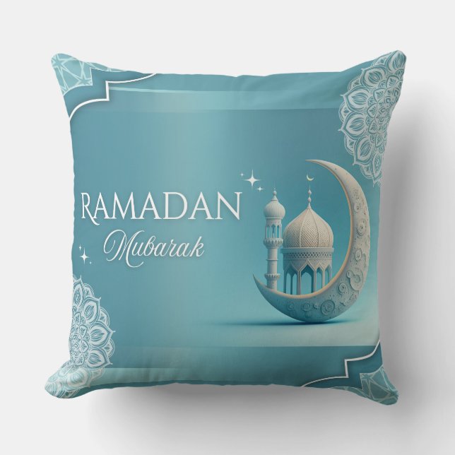Elegant Ramadan Mubarak Throw Pillow Kissen (Vorderseite)