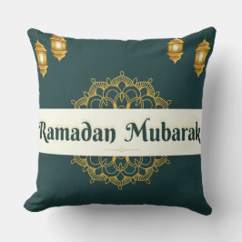 Elegant Ramadan Mubarak Throw Pillow Kissen